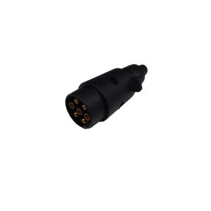 7-pins waterproof trailer MALE connector - black - 12V