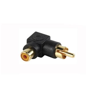 90 degrees RCA cinch adapter connection black (male-female)