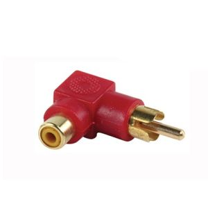 90 degrees RCA cinch adapter connection red (male-female)