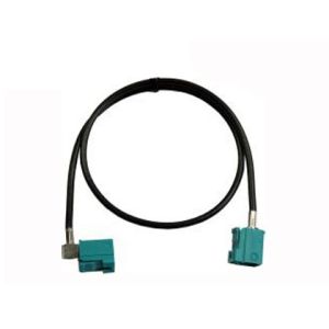 Fakra female connector Waterblue to fakra female (90°) Waterblue with 50 cm cable (RG-174)