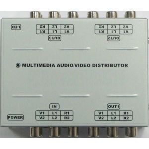 Switchbox 2x AV input & 6x AV output (3x AV each input)